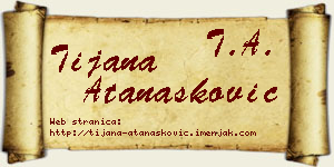 Tijana Atanasković vizit kartica